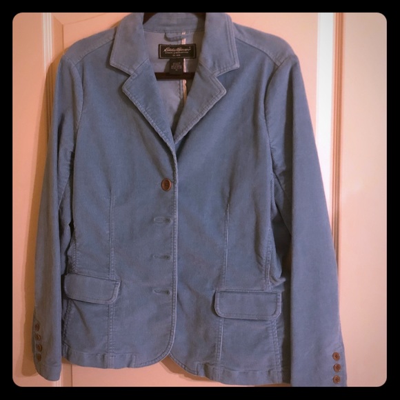 🌺Eddie Bauer Lt Blue Cord Blazer Sz 12 - Picture 2 of 3